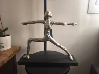 Figuras Yoga DKD Home Decor Plata y Negro