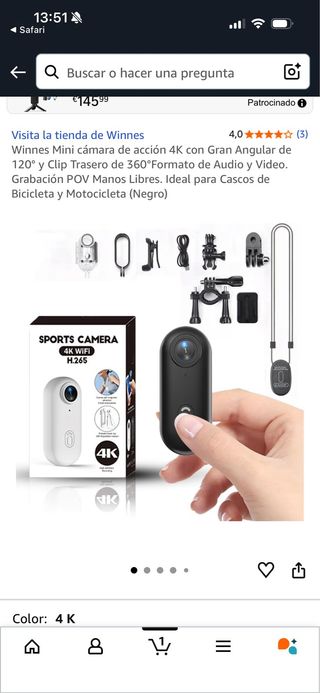 Sport Cámara 4K WiFi H.265