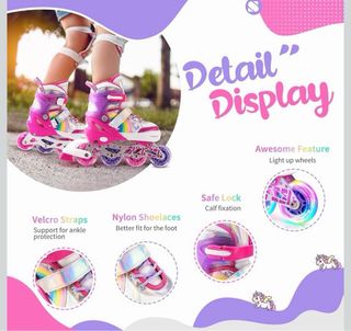Patines en línea ajustables con luces