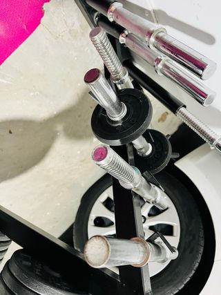 Lote discos y barras gimnasio Regalos soporte