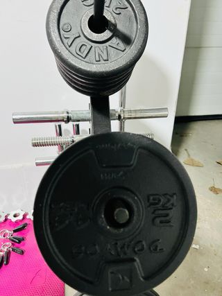 Lote discos y barras gimnasio Regalos soporte