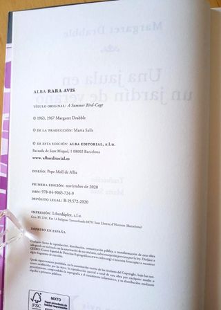 UNA JAULA EN UN JARDIN DE VERANO MARGARET DRABBLE