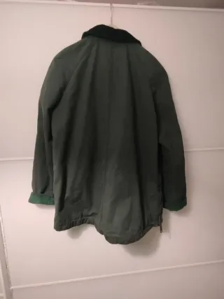 Parka engomada mujer verde