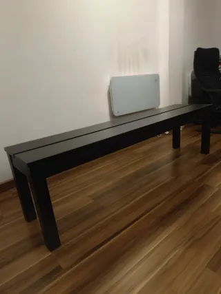 Mesa extensible wengué 175x95 cm + banco