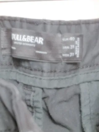 Pantalón Chino Negro Pull&Bear Talla 40 Slim