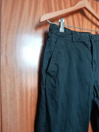 Pantalón Chino Negro Pull&Bear Talla 40 Slim