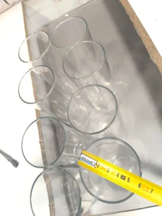 Vasos de cristal tubo transparentes