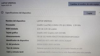 Ordenador portátil laptop Acer Aspire A515-54