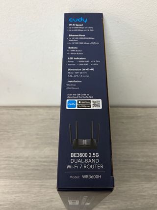 Cudy BE3600 Router WiFi 7 Doble Banda 2.5G