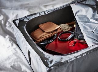Caja organizadora / almacenaje de poliester gris