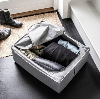 Caja organizadora / almacenaje de poliester gris