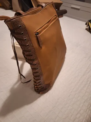 Bolso de piel marroquinería marrón