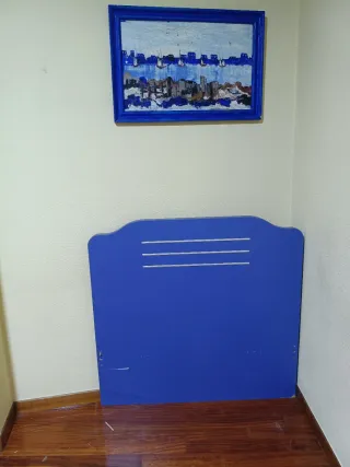 Cabecero cama 90 cm azul