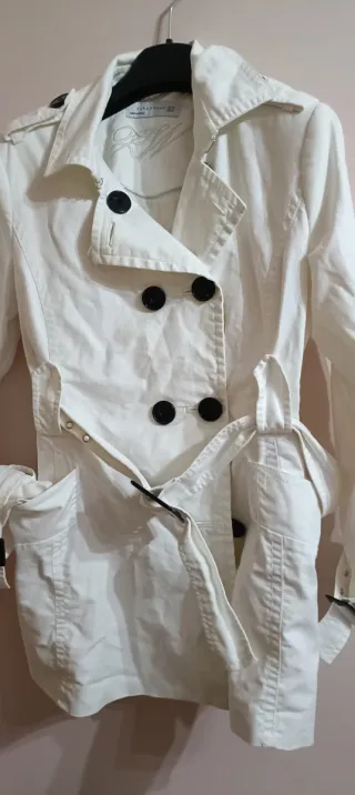 Gabardina Zara Blanca Talla XL