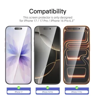 3 Protezioni Schermo NEW'C per iPhone 17, 17 Pro, 16 Pro