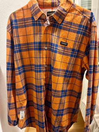 Camisa Napapijri cuadros naranja y azul Talla M
