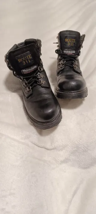 Botas Cuero Negras Térmicas resistente al agua