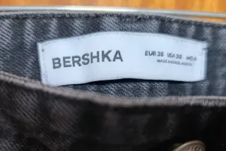 Pantalón Cargo Bershka Negro Talla 38 Streetwear