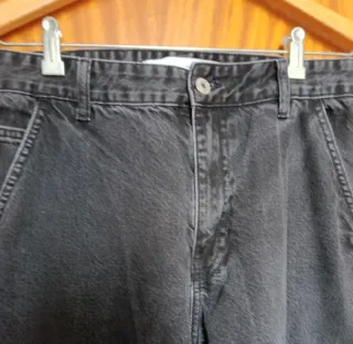 Pantalón Cargo Bershka Negro Talla 38 Streetwear