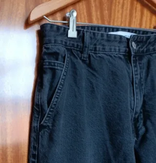 Pantalón Cargo Bershka Negro Talla 38 Streetwear