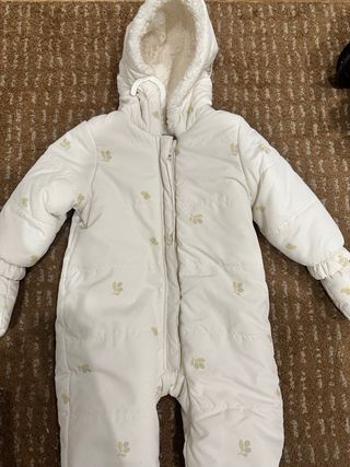 Mono nieve niña blanco estampado