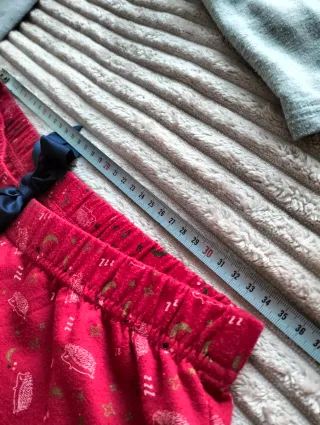 Pijama de invierno mujer/niña gris y rojo