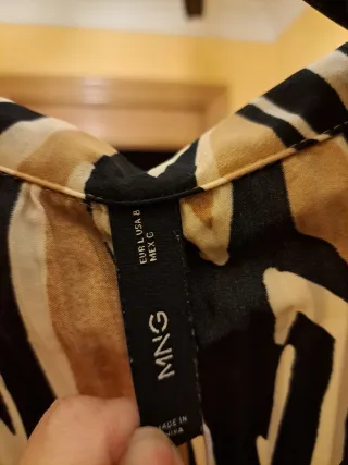 Vestido Mango Larga Manga Estampado Animal Print