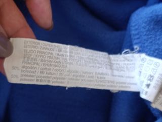 Sudadera Pull&Bear Azul Capucha Talla S (Ancha)