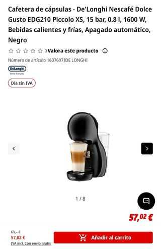 Cafetera Dolce Gusto De'Longhi Roja.