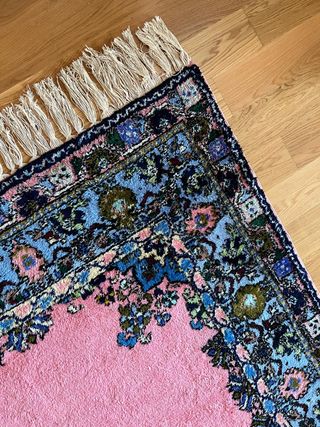 Alfombra Marroquí Lana Rosa Multicolor