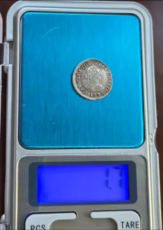 Moneda 1/2 Real Carlos III 1778 Lima