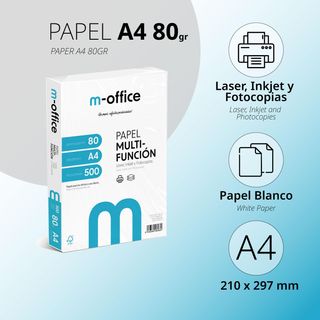 Confezione di 100 fogli A4 80gr, ideale per stampanti inkjet e laser