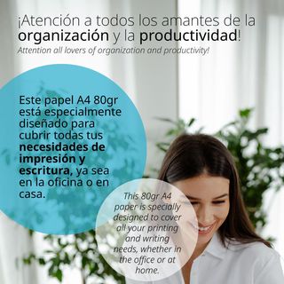 Confezione di 100 fogli A4 80gr, ideale per stampanti inkjet e laser