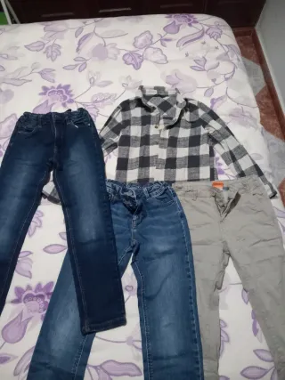Lote Ropa Niño: Camisa y 3 Pantalones talla 8-9
