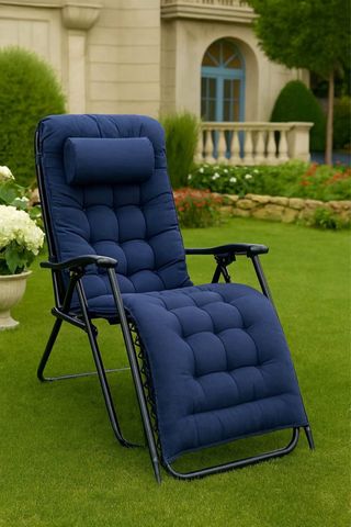 Sdraio reclinabile con cuscino grigio