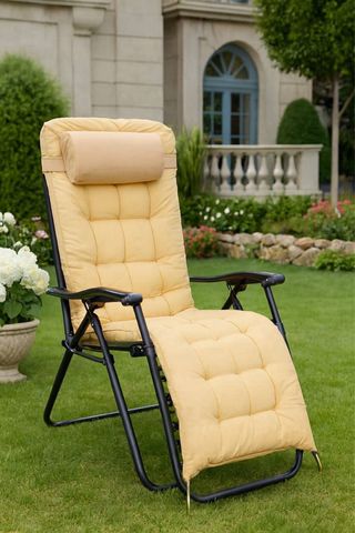 Sdraio reclinabile con cuscino grigio