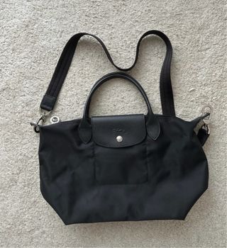 Bolso Longchamp Negro Piel y Nylon