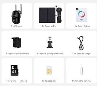 Cámara Vigilancia COOAU Solar Batería