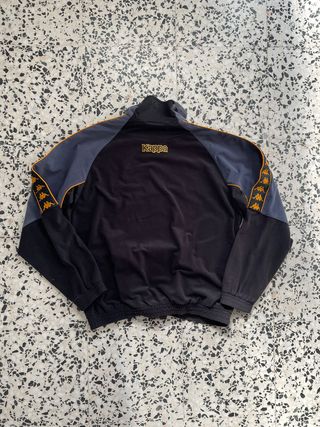 Track Jacket Kappa Vintage - Talla L - Negro y Gri