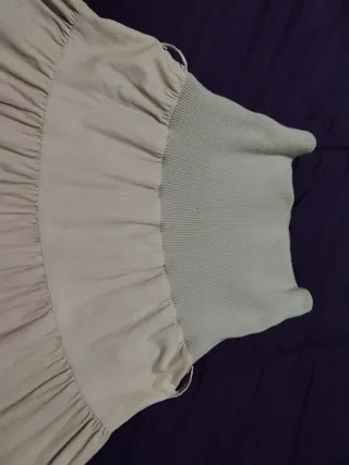 Falda larga beige de pana