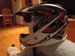 Casco Moto Integral Negro y Blanco