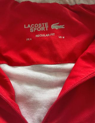 Sudadera Lacoste Roja y Negra con Capucha