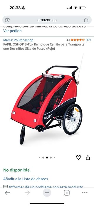 Carro B-Fox para bicicleta para 1 o 2 niños