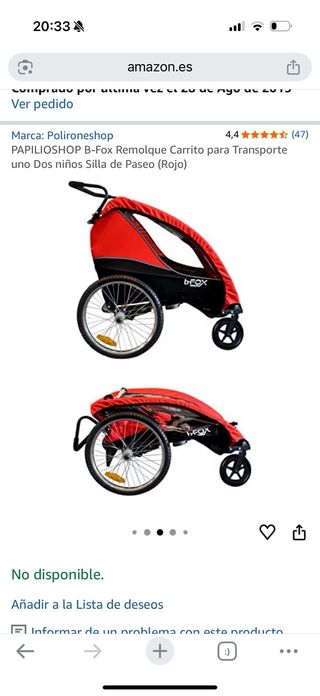 Carro B-Fox para bicicleta para 1 o 2 niños