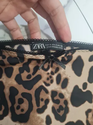 Falda larga Zara Talla S estampado leopardo