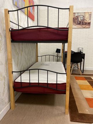 Litera Madera y Forja + 2 Colchones Visco NUEVO