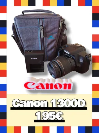 Cámara Canon 1300D + Bolso + Cargador
