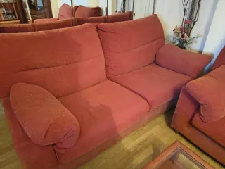 Sofás de pana granate