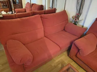 Sofás de pana granate