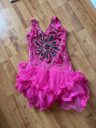 Vestido de baile/disfraz rosa T6-7